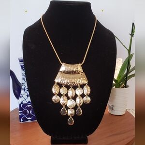 Elegant Gold Chandelier Necklace